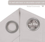 H.VERSAILTEX Blackout Patio Curtains 100 x 108 Inches for Sliding Door Extral Wide Blackout Curtain Panels Thermal Insulated Room Divider - Grommet Top, 9' Tall by 8.5' Wide - Stone