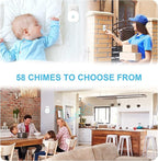 SECRUI Wireless Doorbell, Waterproof Door Bell Ringer Wireless 1000ft Range, 2 Remote Buttons Different Tones, 58 Chimes 5 Volume Levels LED Flash, Door Bells & Chimes for Home/Classroom/Office