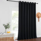 NICETOWN Black Out Sliding Door Curtain 102 inches Long, Grommet Thermal Insulated Patio Door Curtains Room Divider Drape Window Treatment for Bedroom/Living Room, W100 x L102, 1 Panel