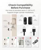 DESLOC B200 Fingerprint Smart Lock with 2 Lever Handles, Keyless Entry Front Door Lock Set, Electronic Keypad Deadbolt, App Control, Auto Lock, Long Battery Life, Secure Home Access