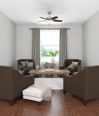 Hunter 42 inch Indoor Ceiling Fan with LED Light - Ceiling Fan with Pull Chain, For Bedroom or Living Room, Standard Mount, No Remote, 5 Blades, Includes Bulbs - Builder 52219, Brushed Nickel