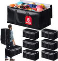 Heavy-Duty & Extra Capacity Moving Bags with Backpack Straps, Storage Totes with Double Zipper & Strong Handles, Packing Bags Alternative to Moving Boxes, Moving Supplies (6 Pack, Black)