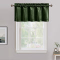 NICETOWN Velvet Cafe Windows Valance, Olive Green Window Treatment for Kitchen, Privacy Protection Home Decoration for Living Room, W52 x L16, 1 Panel