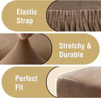 H.VERSAILTEX Velvet Dining Chair Covers Stretch Chair Covers for Dining Room Set of 6 Parson Chair Slipcovers Chair Protectors Covers Dining, Soft Thick Solid Velvet Fabric Washable, Camel