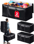 Heavy-Duty & Extra Capacity Moving Bags with Backpack Straps, Storage Totes with Double Zipper & Strong Handles, Packing Bags Alternative to Moving Boxes, Moving Supplies (2 Pack, Black)