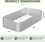 2 Pack Tall 6x3FT Corrugated Galvanized Steel Raised Garden Bed Outdoor, Metal Above Ground Garden Bed for Vegetables and Flowers, Raised Beds for Gardening-6x3x1.5FT