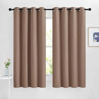 NICETOWN Blackout Curtains for Bedroom, Grommet Top Room Darkening Thermal Insulated Solid Window Treatments for Bedroom/Kids Room, Cappuccino, 2 Panels, W46 x L63