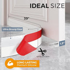 GroTheory 4 Pack Door Draft Stopper, Under Door Sweep for Exterior & Interior Doors, Weather Stripping Door Seal, Garage Window Blocker Noise Cold Air Insulation, Draft Guard White 2" W x 39" L