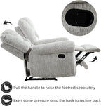 CANMOV Manual Recliner Chair Set of 2, Classic and Traditional Manual Recliner Chair with Comfortable Arms and Back Single Sofa for Living Room, White Grey