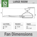 Hunter 52 inch Outdoor or Indoor Ceiling Fan No Light - Bronze Ceiling Fan without Light, For Patio, Porch, Garage, or Living Room, Standard Mount, 3 Blades, Pull Chain - Cassius 59261, New Bronze