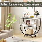 GILLAS 3 Tier Console Tables, 30" Height Entryway Table, Sofa Table Behind Couch Table, Industrial Entryway Furniture Entry Way Table with Storage for Living Room, Hallway, Entrance, White