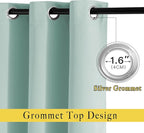 NICETOWN Seafoam Green Blackout Curtains 90 inches Long, Grommet Thermal Insulated Blackout Window Treatments Sound Reducing for Bedroom/Living Room, 2 Panels, W52 x L90
