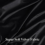 NICETOWN Black Velvet Curtains 90 inches Long 2 Panels Set (52-inch Wide), Thermal Insulated Sound Reducing Blackout Curtains and Drapes for Film, Window Treatments for Large Sliding Door