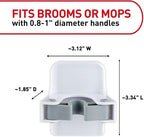 Command Broom Grippers, 3 Hangers and 6 Strips, Damage-Free Mop and Broom Holder Wall Mount, Household Cleaning Tool Organizer for Kitchen, Laundry Room, Closet, Holds up to 4 lb (Pack of 3)