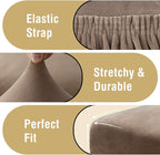H.VERSAILTEX Velvet Dining Chair Covers Stretch Chair Covers for Dining Room Set of 2 Parson Chair Slipcovers Chair Protectors Covers Dining, Soft Thick Solid Velvet Fabric Washable, Taupe