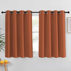 NICETOWN Blackout Burnt Orange Curtain for Girls Bedroom - Solid Grommet Sound & Light Reducing Room Darkening Window Treatment Thermal Drape for Cafe/Kids Room (1 Panel, W52 x L45)