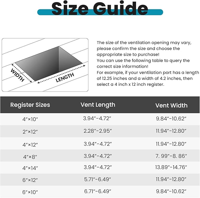 VOISEN Floor Register 6x10, 2 Pack Floor Vent Covers, Steel Adjustable Air Supply Grille Register Vent Cover Grill for Sidewall and Floor, Vent Covers for Home Floor,Brown