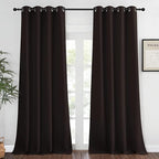 NICETOWN Blackout Window Curtain 90 inch Length - Room Darkening Thermal Insulated Grommet Large Window Treatment Light Blocking for Bedroom/Doorway (Toffee Brown, 1 Panel, W52 x L90)