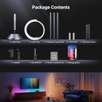NEEWER NF01 Smart LED Floor Lamp,1500lm 16 Million Color RGBW Standing Corner Light, Compatible with Google Assistant Alexa, APP/AI Custom/Music Sync, Ambience Lighting for Living Bedroom Home Decor
