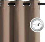 NICETOWN Room Darkening Draperies Curtains Panels, 2 Panels Cappuccino W52 x L108