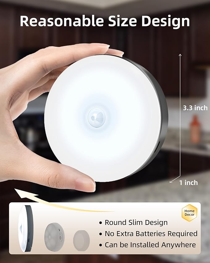 EZVALO Under Cabinet Lighting with Charging Station,1000mAh Rechargeable Puck Lights with Remote, 3 Color Temps & 12 RGB Closet Lights, Dimmable Motion Sensor Lights for Shelf, Kitchen (6 Packs)