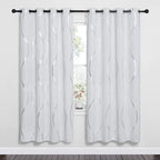 NICETOWN Room Darkening Curtains for Living Room - Easy Care Solid Thermal Insulated Grommet Room Darkening Curtains/Panels/Drapes for Bedroom Decoration (2 Panels, 52 by 72, Greyish White)
