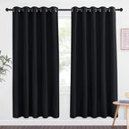 NICETOWN Blackout Curtain Drape for Night Shift - Light Reducing Thermal Insulated Solid Grommet Blackout Window Treatment for Living Room (1 Piece, W66 x L72, Black)