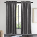 NICETOWN Living Room Grey Velvet Curtains, Sound and Sunlight Reducing Heavy Matt Rod Pocket Drapes/Panels for High Celling Wall (2 Panel Per Pack, 72 inches Long)
