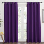 NICETOWN Blackout Window Curtain Short - (Deep Purple Color) Home Fashion Thermal Insulated Room Darkening Drapery for Bedroom, 52W x 84L, Sold Individually