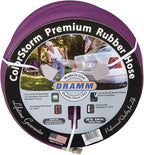 Dramm ColorStorm Premium Rubber Garden Hose, No Kink, Leak Proof Water Hose, Male Female Fittings, Made in USA, Hot & Cold Resistant, 518 Burst PSI, Berry, 5/8"x50'