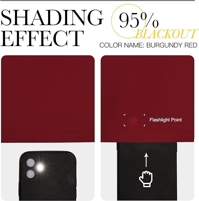 NICETOWN Blackout Curtain Panel Grommet - Home Decorations Thermal Insulated Solid Grommet Top Blackout Living Room Panels/Drapes for Gift (Burgundy Red, 1 Pair, 46 x 72-Inch)