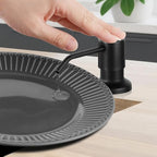 DJS Kitchen Faucets with Soap Dispenser High Arc Single Handle 1 or 3 Holes Spring Kitchen Sink Faucet with Deck Plate for Farmhouse RV Vessel Basin Matte Black