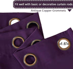 H.VERSAILTEX Blackout Patio Curtains 100 x 108 Inches for Sliding Door Extral Wide Blackout Curtain Panels Thermal Insulated Room Divider - Grommet Top, 9' Tall by 8.5' Wide - Plum Purple