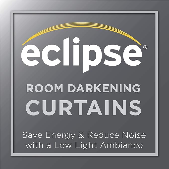 Eclipse Solid Thermapanel Pair, Room Darkening Rod Pocket Curtain, Window Curtain for Bedroom and Living Room, (2 Panels), 52 in Wide x 63 in Long, Turquoise