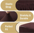 H.VERSAILTEX Velvet Dining Chair Covers Stretch Chair Covers for Dining Room Set of 4 Parson Chair Slipcovers Chair Protectors Covers Dining, Soft Thick Solid Velvet Fabric Washable, Brown