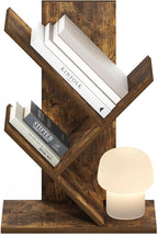 Furinno Tree Book Shelf, 3-Tier Bookshelf with Angled Open Shelf, Tree Bookcase for Room Decor, 8.4 x 15.7 x 21.3, for Organization and Storage, for Living Room, Bedroom, Home Office, Amber Pine | Furinno, Tree Bookshelf, 3-Tier, Floor Standing, Tree B...