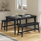 HOOBRO 39.3'' Bamboo Dining Bench, Farmhouse Kitchen Table Bench, Kitchen & Living Room Furniture, Easy to Assemble, Sturdy and Stable, Black BK03CD01G2