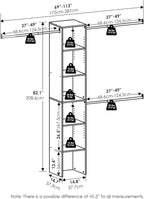 Furinno FANO Closet Organizers and Storage, 5-Tier Closet Storage Organizer with 3 Hanging Bars, Wardrobe Closet Shelf Towers, Adjustable Shelves, for Wardrobe, Bedroom, Living Room, White