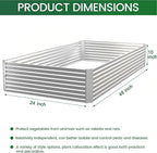 4 Pack Raised Beds for Gardening, Corrugated Galvanized Steel Raised Garden Bed, Outdoor Metal Above Ground Garden Bed for Vegetables and Flowers-4x2FT(Rectangular)