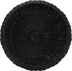Household Essentials Handwoven Resin Storage Stool Ottoman, Black