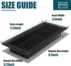 VOISEN Floor Register 4x10, 8 Pack Black Floor Vent Covers, Heavy Duty Steel Walkable Floor Vents,Vent Covers for Home Floor