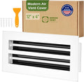 Modern Air Vent Cover 12x4 (Duct Opening) - Decorative White Aluminum Linear Slot Diffuser for Wall, Ceiling, Floor Register - Quiet Operation HVAC Grille for Home with Adjustable Airflow