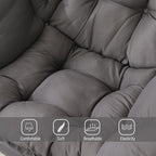 Welnow Lazy Chair for Living Room, Modern Reading Accent Chair with Armrests and a Side Pocket, Leisure Upholstered Lazy Sofa for Small Space, Bedroom, Dorm, Dark Grey