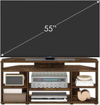 Furinno BESI TV Stand, No Tools Assembly Industrial Style Entertainment Center, TV Console for TV up to 46 Inch, for Living Room, Bedroom, Amber Pine