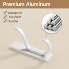 pickpiff Adhesive Wall Coat Hooks - Heavy Duty Stick-On Door Hanger, Metal Hook for Hanging Towel,Purse, Robe, Backpack, Jacket, Clothes - for Bathroom,Dorm, Closet, Kitchen - White, 2 Pack