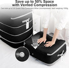 Comforter Storage Bag - 130L Large Capacity Blanket Storage Bags 4-Layer Ultra Space Saving Self Compression Organizer, Washable Compression Bags for Storage Comforter Blanket, 2-Pack, Black