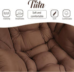 Tiita Lazy Chair with Ottoman, Brown Modern Large Accent Chair, Comfy Leisure Sofa Armchair with Ottoman, Reading Chair with Footrest for Bedroom, Living Room, Dorm Rooms, Brown