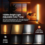NEEWER NF06 Smart LED Floor Lamp, 1500lm RGBCW Standing Corner Light, Compatible with Google Assistant Alexa, APP/AI Design/Music Sync/16 Million Color Ambient Lighting, Living Room Bedroom Home Decor