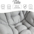 Tiita Lazy Chair with Ottoman, Light Grey Modern Large Accent Chair, Comfy Leisure Sofa Armchair with Ottoman, Reading Chair with Footrest for Bedroom, Living Room, Dorm Rooms, Light Grey