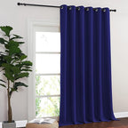 NICETOWN Room Divider Curtain 132 Inches Long, Wide Blackout Sliding Door Curtain for Bedroom, Room Darkening Privacy Window Curtain for Patio Door (1 Panel Set, Navy Blue, 80 x 132 Inch)